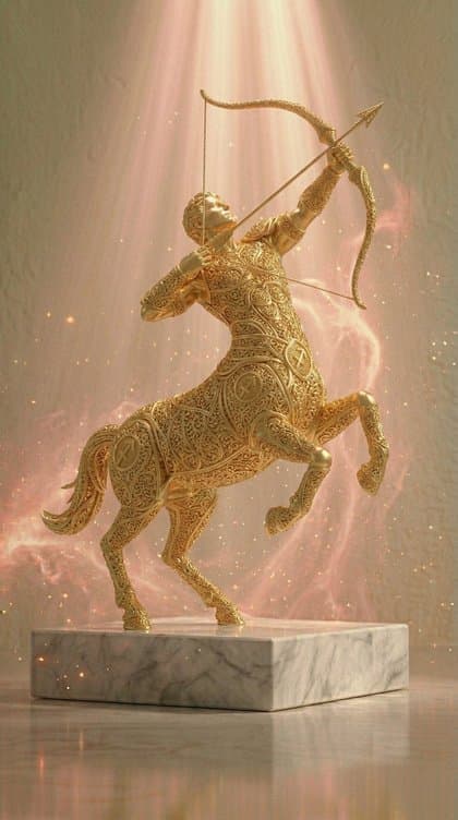 Escultura dorada de Sagitario