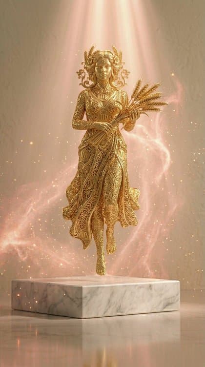 Escultura dorada de Virgo